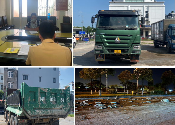 Phòng Cảnh sát giao thông đường bộ - đường sắt: Phạt 01 trường hợp chở vật liệu xây dựng không che chắn, để rơi vãi xuống lòng đường